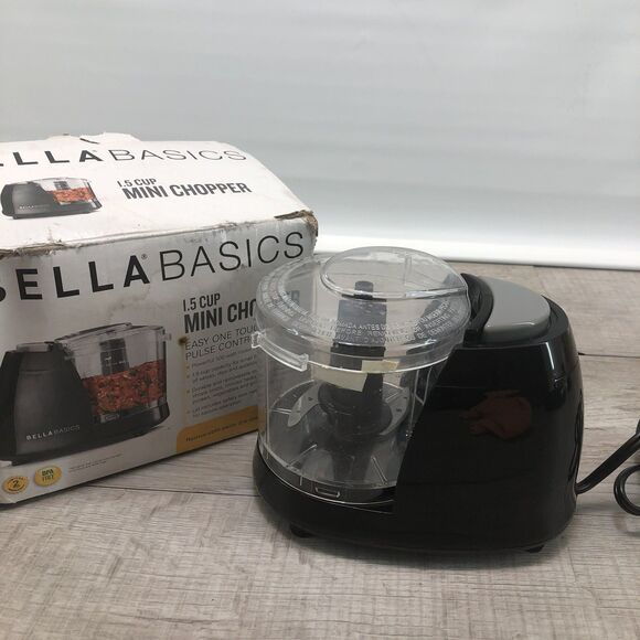 Bella Basics 1.5 Cup Mini Chopper Easy Touch Pulse Control - Picture 1 of 6